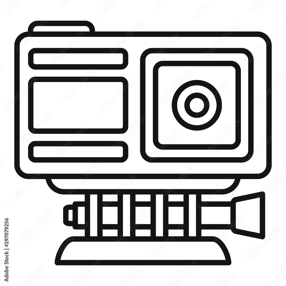 Poster adventure action camera icon. outline adventure action camera vector icon for web design isolated on