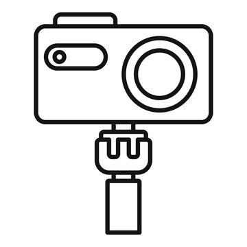 Professional action camera icon. Outline professional action camera vector icon for web design isolated on white background