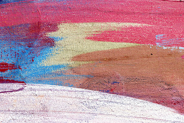 Abstract art background. Acrylic  on canvas. Rough brushstrokes of paint.