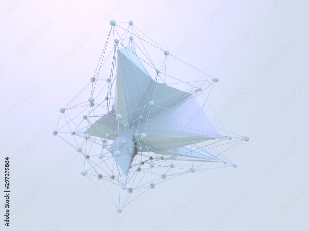 Aufkleber abstract polygonal space low poly background with connecting dots and lines. 3d
