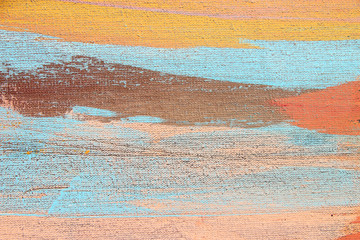 Abstract art background. Acrylic  on canvas. Rough brushstrokes of paint.