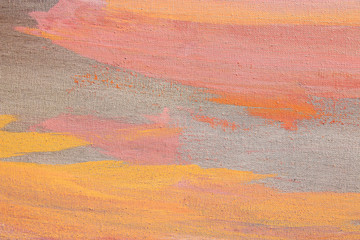 Abstract art background. Acrylic  on canvas. Rough brushstrokes of paint.