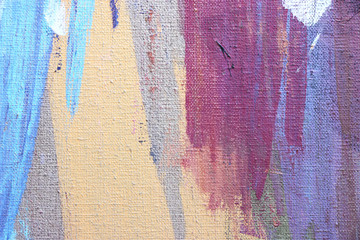 Abstract art background. Acrylic  on canvas. Rough brushstrokes of paint.