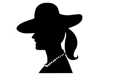 silhouette of woman in a hat