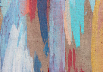 Abstract art background. Acrylic  on canvas. Rough brushstrokes of paint.