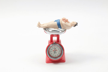a figure of sumo wrestler on the Scale