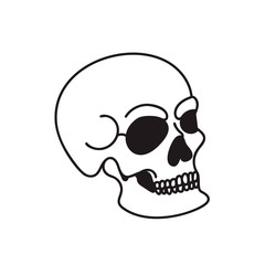 Skull illustration isolated on white background. Design element for logo, label, sign. Vector illustration