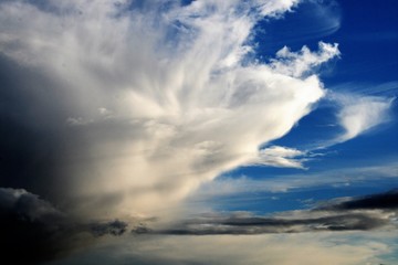 Beautiful blue sky sunlight clouds nature summer