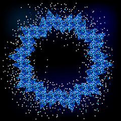 frame in the form of blue snowflakes