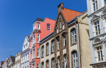 Fototapeta na wymiar Old houses in the historic center of Flensburg, Germany