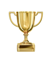 Fototapeta na wymiar Golden champion cup isolated on white. Clipping path included