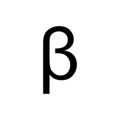Greek alphabet : beta signage icon - obrazy, fototapety, plakaty