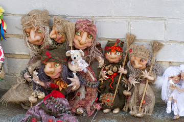 puppets in street market in Kiev