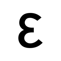 Greek alphabet : Epsilon signage icon