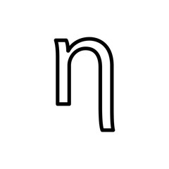 Greek alphabet : eta signage icon