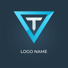 Letter "T" flat logo isolated. Alphabet vector