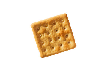 Cookie cracker, baking texture, isolated on white background, top view