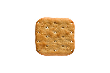 Cookie cracker, baking texture, isolated on white background, top view