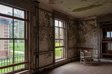 Former Doctors Quarters in the abandoned Ellis Island Hospital