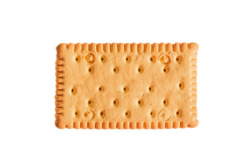 Delicious sweet biscuit, baking texture isolated on white background, top view