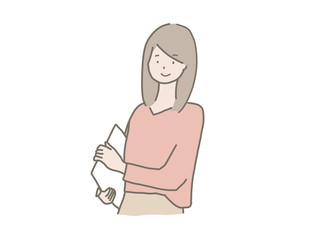 書類を持っている女性