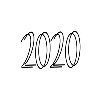 2020 logo text design. Cover of business diary for 2020. Brochure design template, card, banner. Vector illustration. Isolated on white background New Year 2020 logo text design.