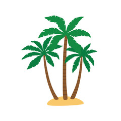 Palm trees isolated on white. Vector illustration