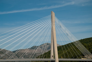 Dubrovnik, Croatia: The Franjo Tudman Bridge is a cable-stayed bridge carrying the D8 state road