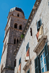 Fototapeta na wymiar Dubrovnik, Croatia: St. Saviour Church is a small votive church located in Dubrovnik's Old Town. It is dedicated to Jesus Christ