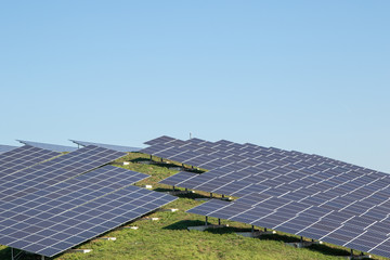 Solar farm on a hill in The Netherlands