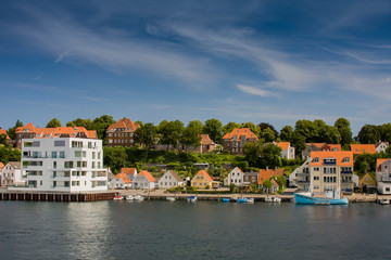 Fototapeta na wymiar Waterfront at the port of Sonderborg, Sonderborg, Denmark, Europe