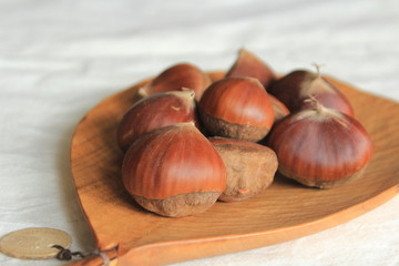 秋の味覚　柿と栗