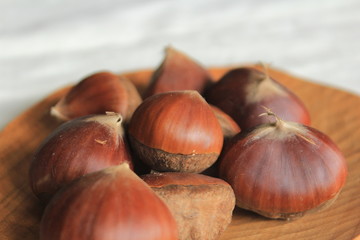 秋の味覚　柿と栗