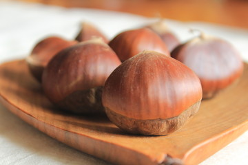 秋の味覚　柿と栗