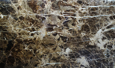 Fototapeta na wymiar polished dark brown veined stone surface, photo