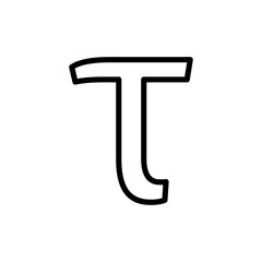 Greek alphabet : Tau signage icon