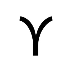 Greek alphabet : Upsilon signage icon - obrazy, fototapety, plakaty