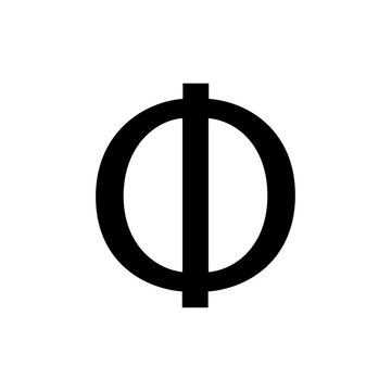 greek alphabet : phi signage icon