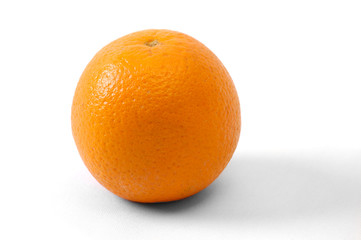 Big juicy orange on white background