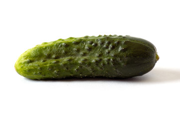 Cucumbers on the white background