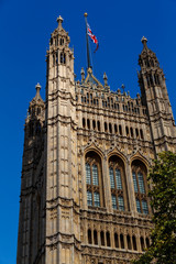 London Westminster, England, view on Parliament tower