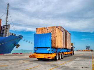 The over high cargo to direct discharging from vessel on Trailer Low Bed and moving to customer.
