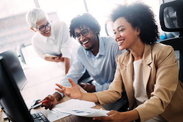 Successful business group of people at work in office