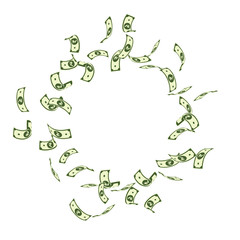 Indian rupee notes falling. Sparse INR bills on wh