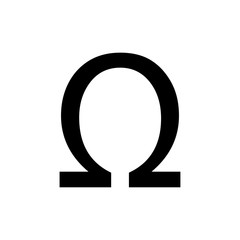 greek alphabet : omega signage icon