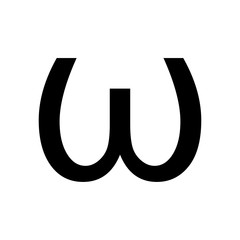 greek alphabet : omega signage icon