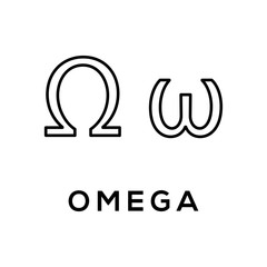 greek alphabet : omega signage icon