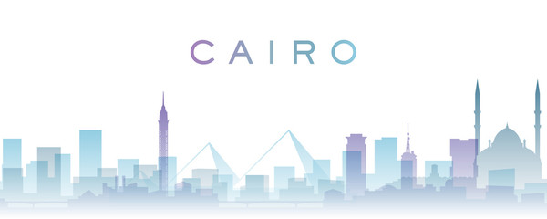 Cairo Transparent Layers Gradient Landmarks Skyline