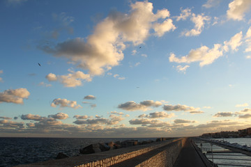 General map of the views of the port of Fuengirola at sunset