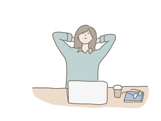 少し休憩する女性